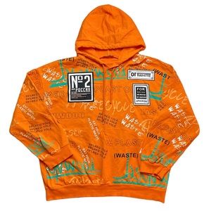 NWOT Graphics Hoodie Orange L